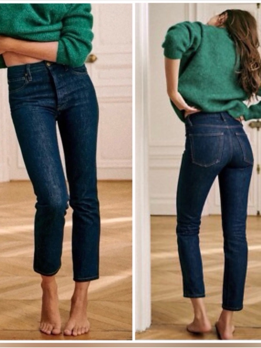 Sezane Brut Sexy Indigo Straight Jeans NWT